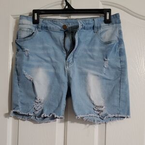 SHEIN Light Blue Denim Shorts
